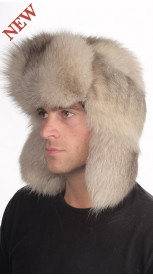 Cappello in pelliccia per uomo in volpe grigia, stile Russo 